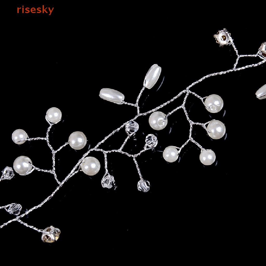 Băng Đô Đính Ngọc Trai Giả 50cm Cho Cô Dâu