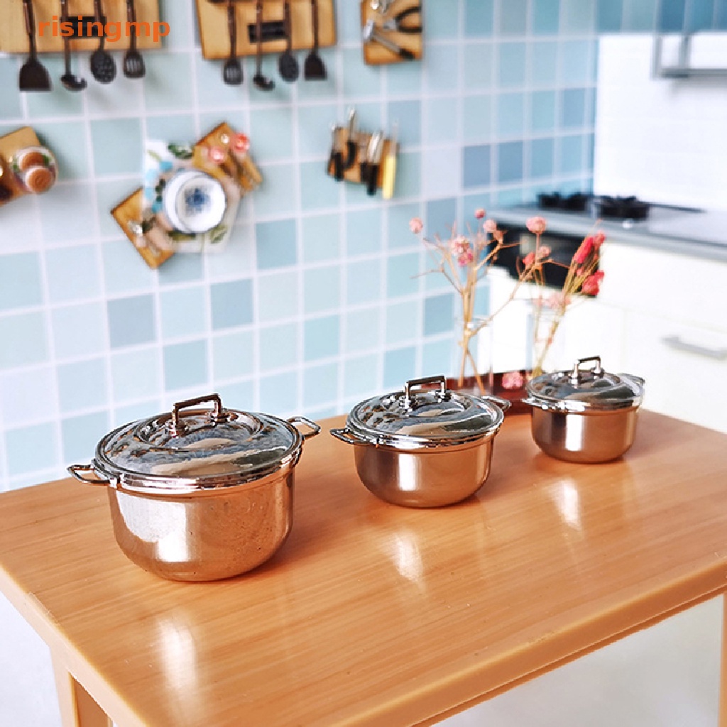 Nồi Hầm Bằng Thép Không Gỉ Tỉ Lệ 1 / 12 Trang Trí Nhà Búp Bê