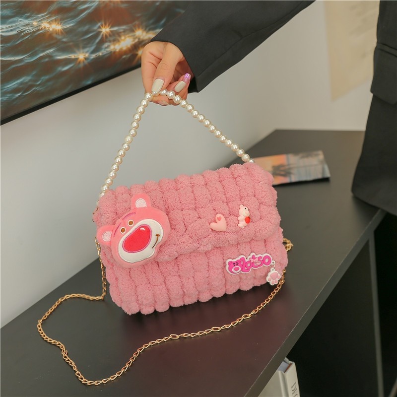 Túi Đeo Chéo Hình Vuông Đan Len Thủ Công DIY