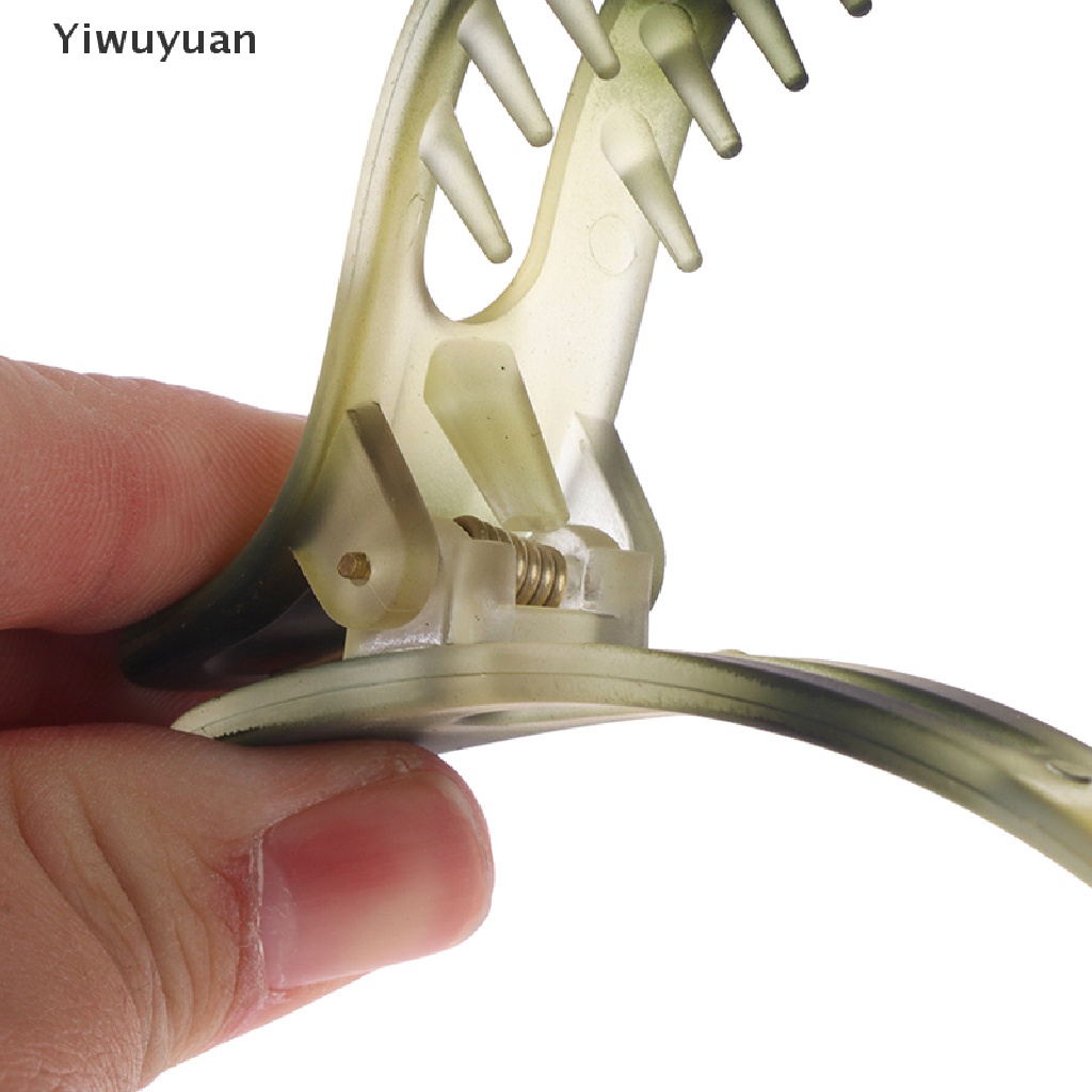 < Yiwuyuan > Kẹp Tóc Kiểu Đuôi Cá Lớn Bằng Acrylic Màu Đục