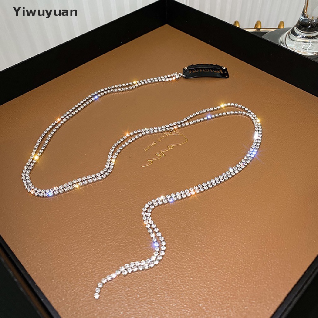 < Yiwuyuan > Kẹp Tóc Dạng Tua Rua Dài Đính Đá Pha Lê Trang Trí Tóc Cho Nữ Dự Tiệc Cưới Bán Chạy