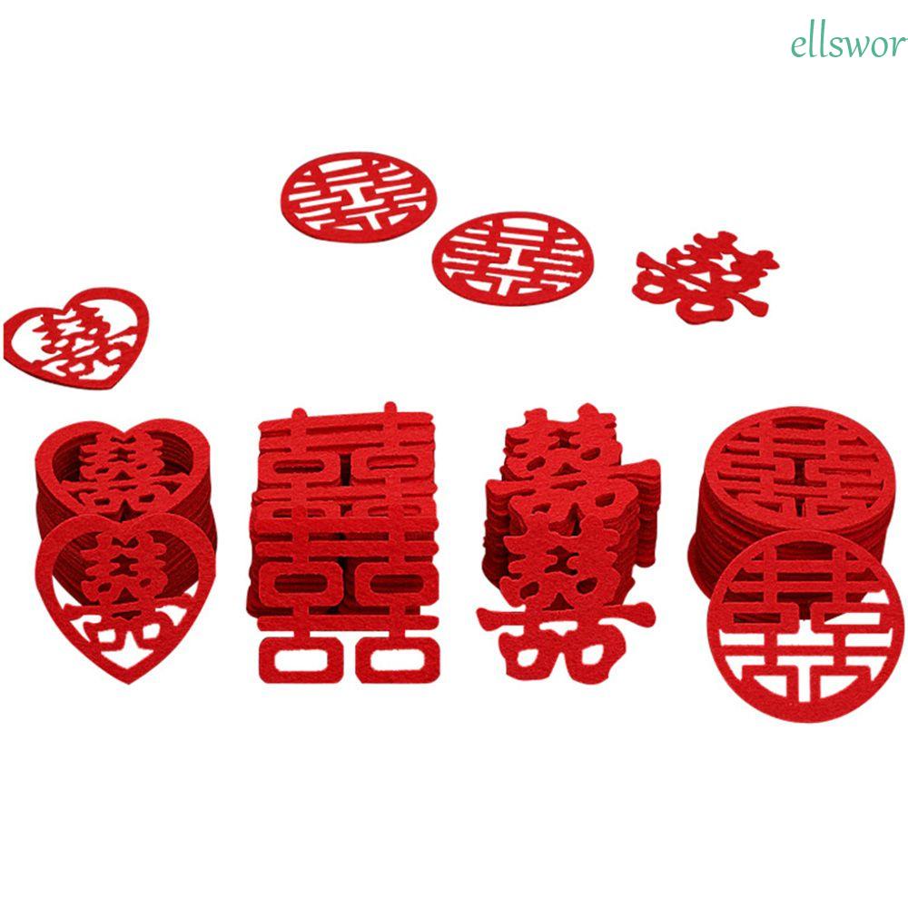 Set 150 Miếng Dán Hình Trái Tim Phong Cách Trung Hoa Dùng Trang Trí Đám Cưới