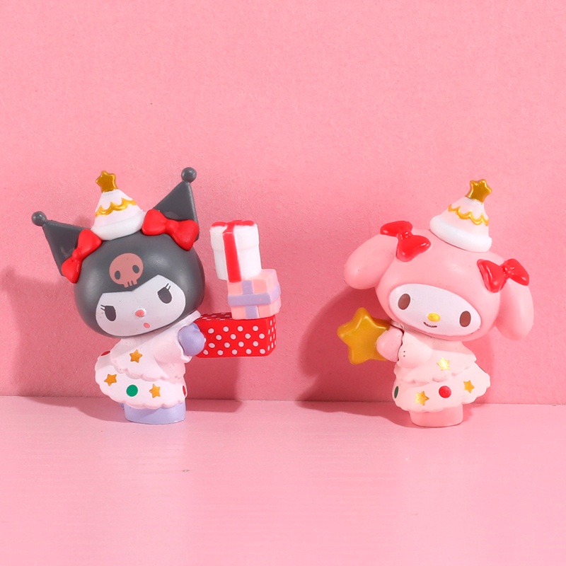 SANRIO Set 6 Mô Hình Đồ Chơi Mèo Hoạt Hình Kuromi MyMelody Kitty Giới Hạn Xe Hơi Dễ Thương Làm Quà Tặng Sinh Nhật Cho Bé Gái