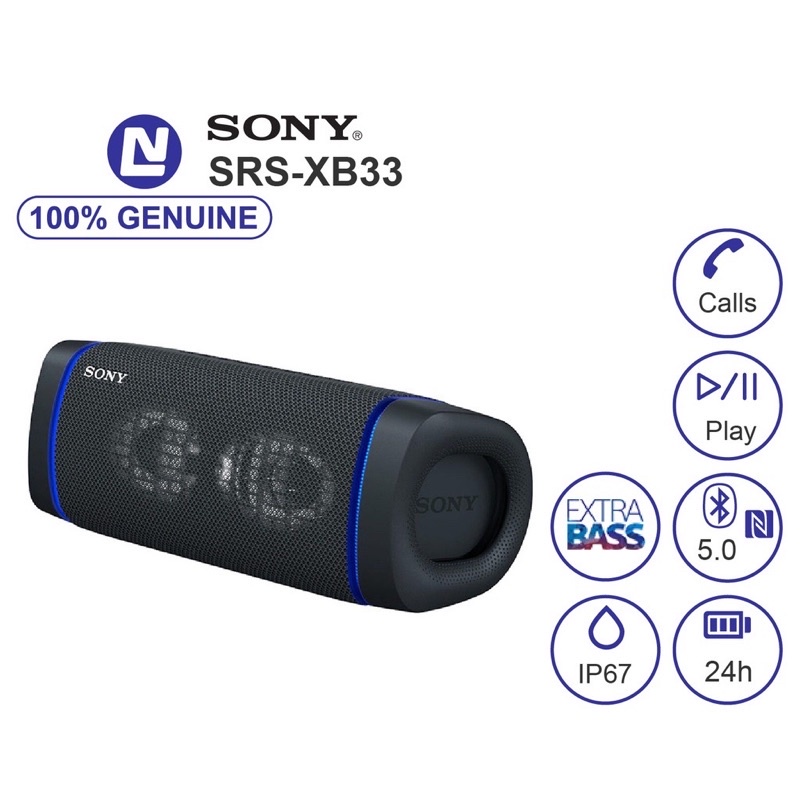 Loa di động Sony SRS XB33  Chính Hãng 100% Bảo Hành 12 Tháng trên Toàn Quốc