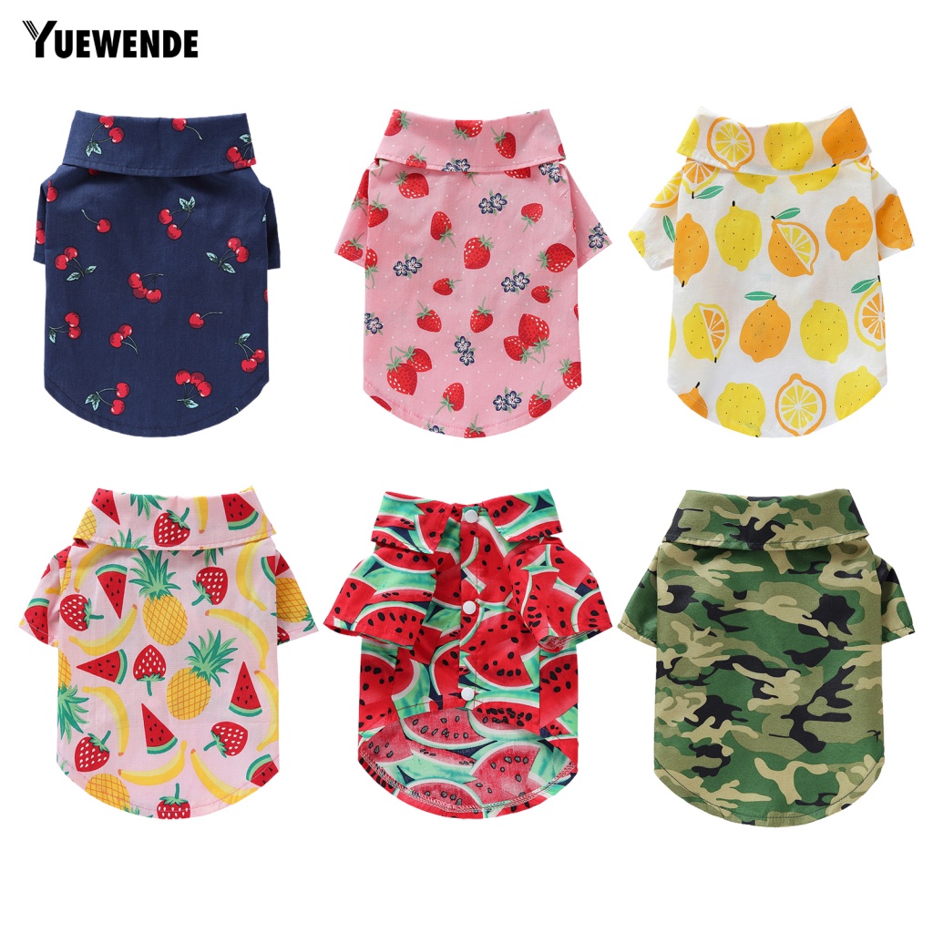 Yue.z Áo Thun Họa Tiết Dâu Tây Màu Sắc Tươi Sáng Tinh Tế Cho Thú Cưng