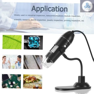 Digital Zoom Microscope USB Handheld & Desktop Magnifier 0.3MP Camera 8-LED Light Magnifying Glass 1000X Magnification for Windows/Mac System with Stand