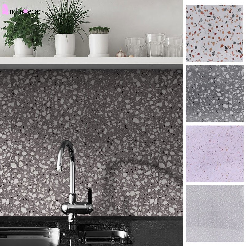 Giấy Dán Tường Hình Vuông 3D Tự Dính Chống Nước Chống Dầu Trang Trí Nhà Bếp Nhà Tắm DIY