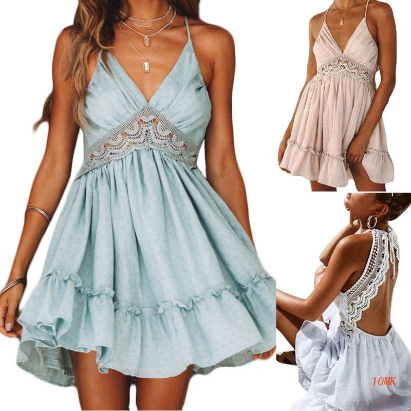 Đầm Ngắn Dự Tiệc Bãi Biển Thiết Kế Quyến Rũ Thời Trang Mới Cho Nữ