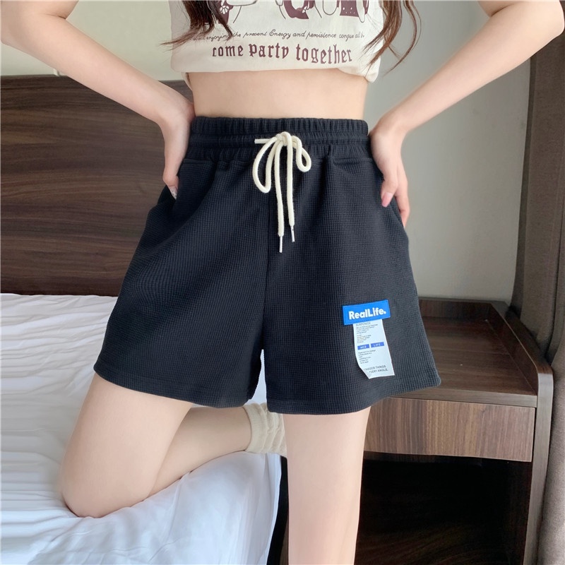 Quần short thể thao SUXI lưng cao màu trơn kiểu dáng đơn giản dễ phối đồ cho nữ