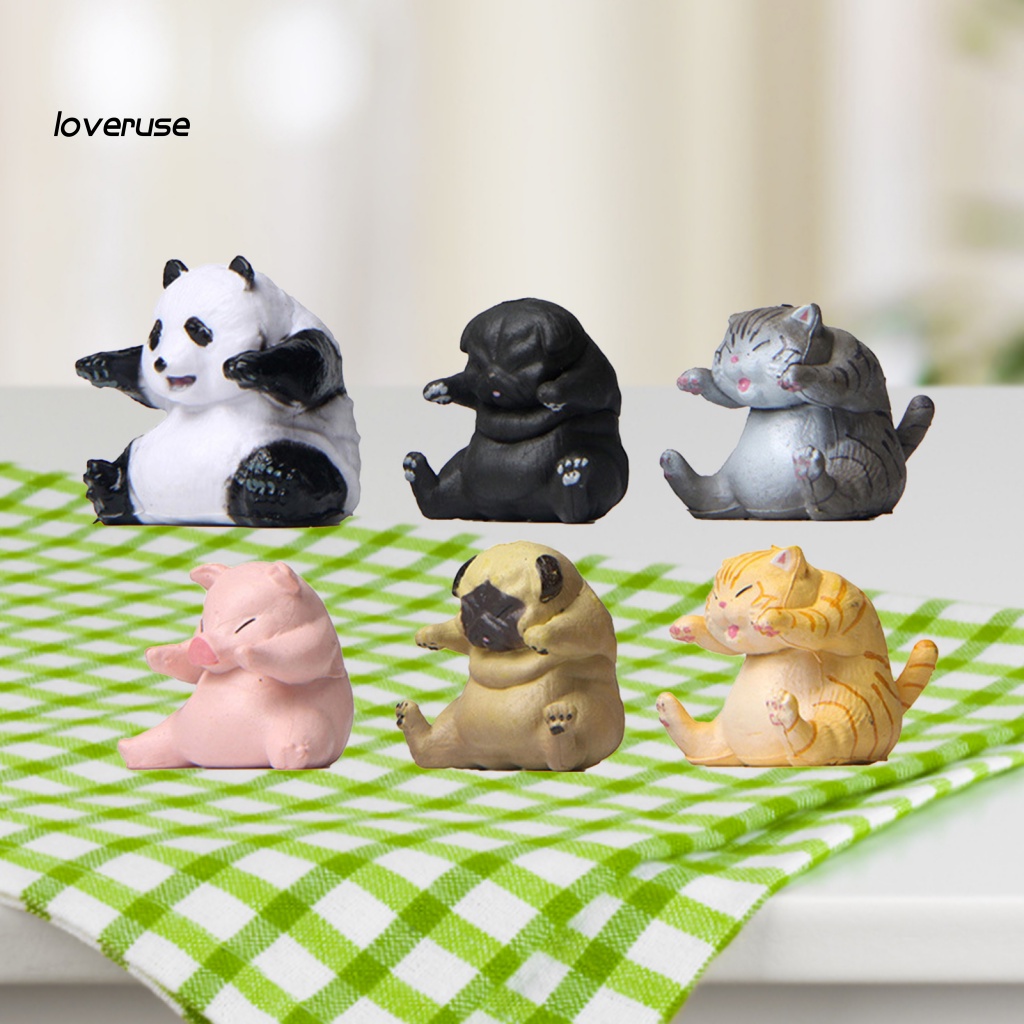 Bộ 6 Tượng Gấu Trang Trí Xe Hơi Xinh Xắn