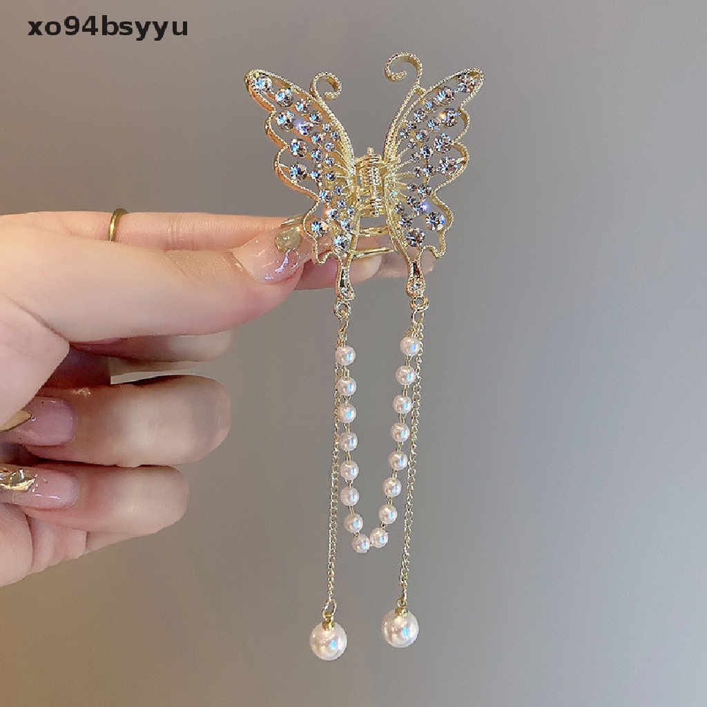 Kẹp Tóc Hình Bướm xo94bsyyu Đính Ngọc Trai Nhân Tạo Thời Trang