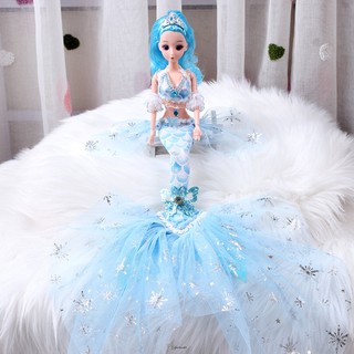 Búp bê nàng tiên cá đeo vương miện đáng yêu cho bé gái 7-14 tuổi