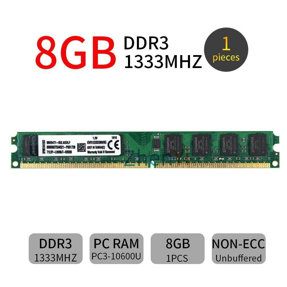 Ram Bộ Nhớ King ston 8GB DDR3 1333MHz PC3-10600U 240Pin KVR1333D3N9 / 8G Cho Máy Tính