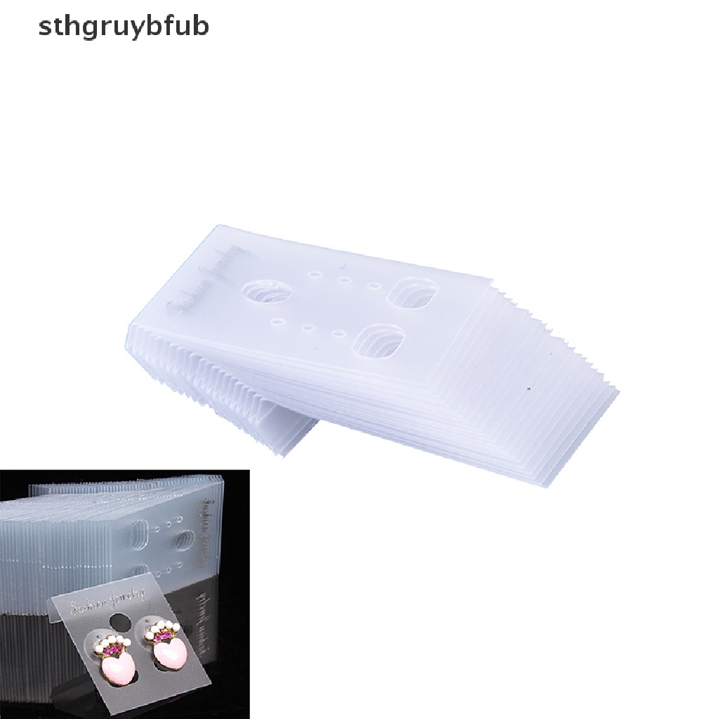 Set 100 Tấm Thẻ Treo Trưng Bày Bông Tai Bằng Nhựa Trong Suốt Chuyên Nghiệp