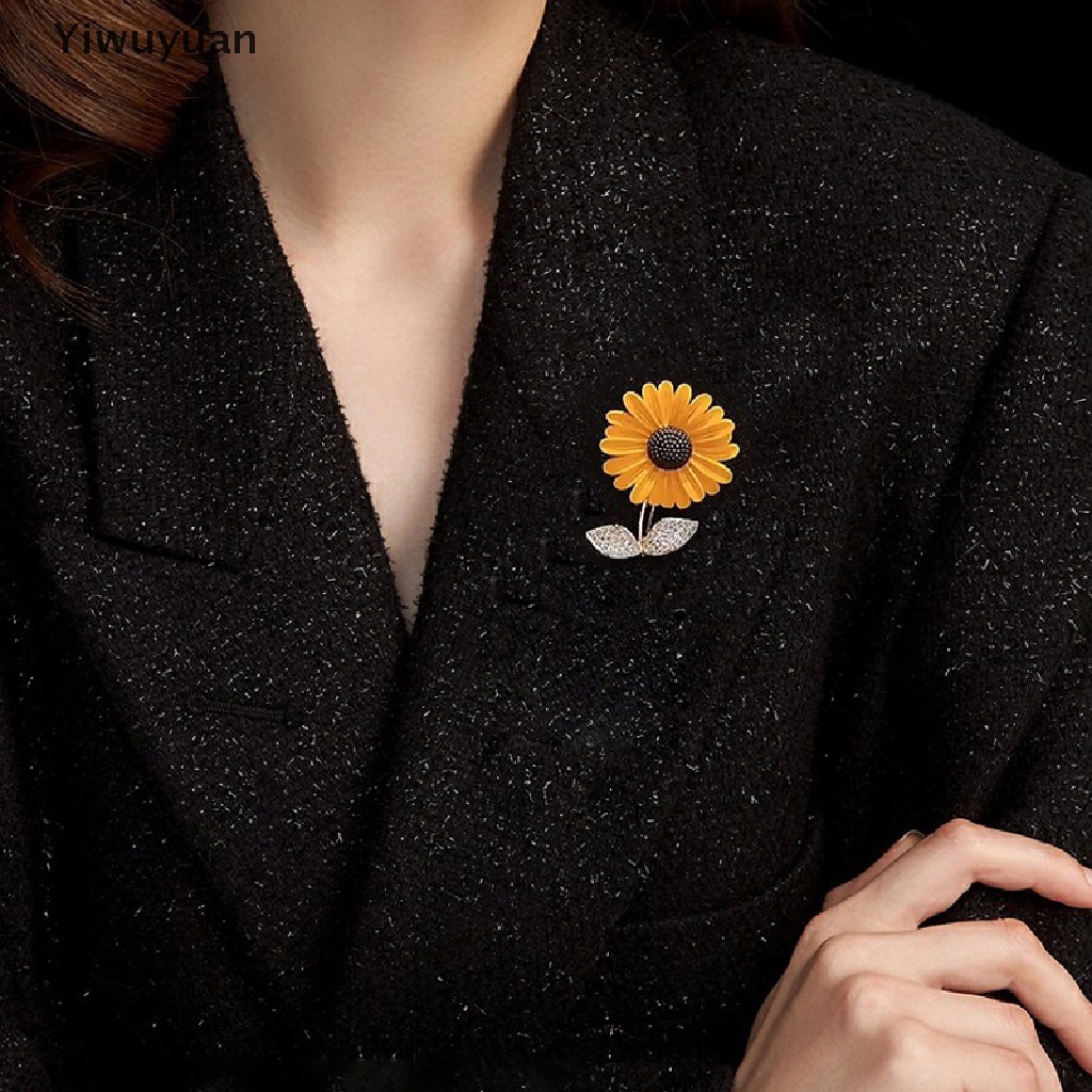 < Yiwuyuan > Ghim Cài Áo Hình Hoa Hướng Dương Tráng Men Unisex Làm Đẹp Văn Phòng Bán Chạy