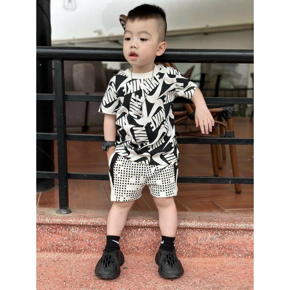 Bô quần áo bé trai N.I.K.E đen trắng trẻ em mặc ở nhà và đi học đi chơi chất đẹp mát -35