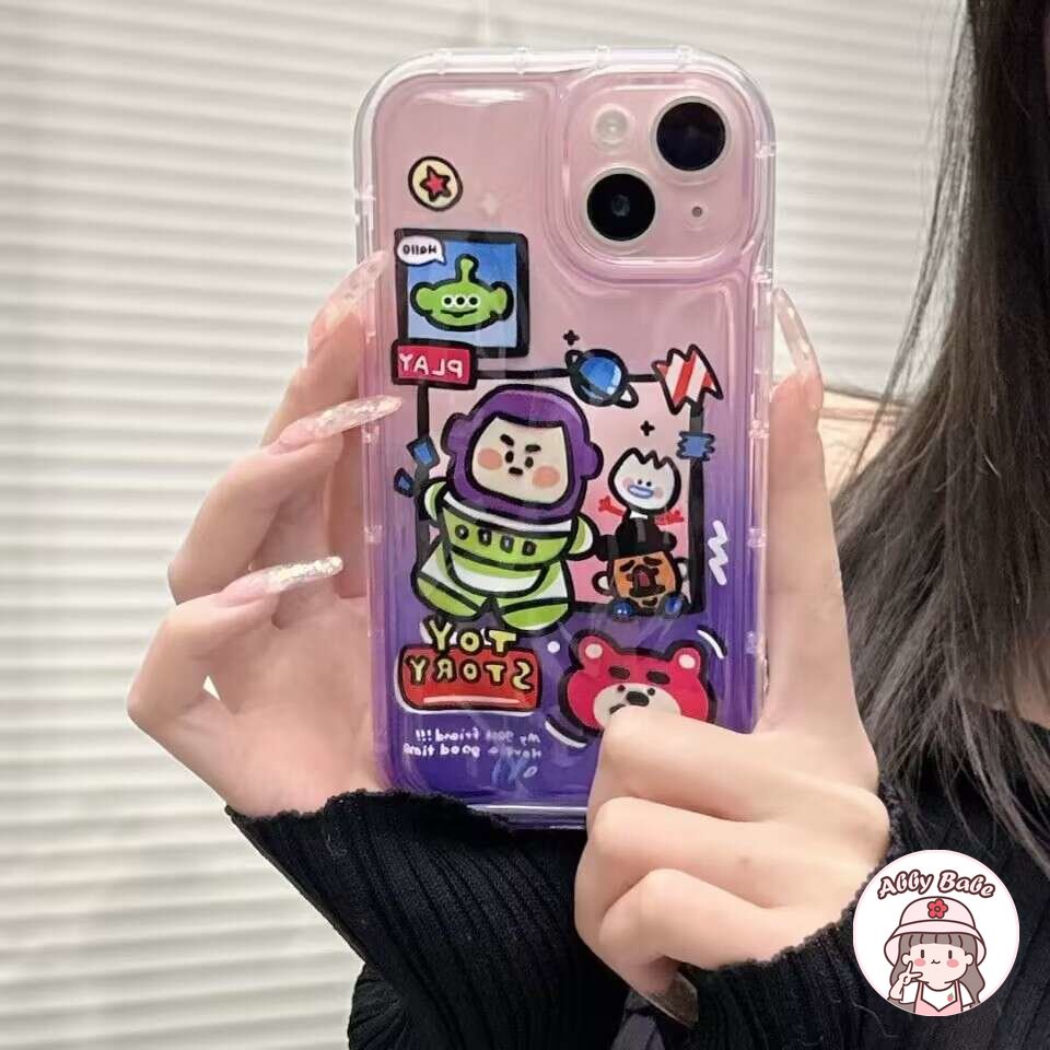 Ốp Điện Thoại TPU Mềm Trong Suốt Chống Sốc IP 14 Pro Max IP 11 Pro Max 12 11 Pro Max Hình Phi Hành Gia Hoạt Hình Graffiti