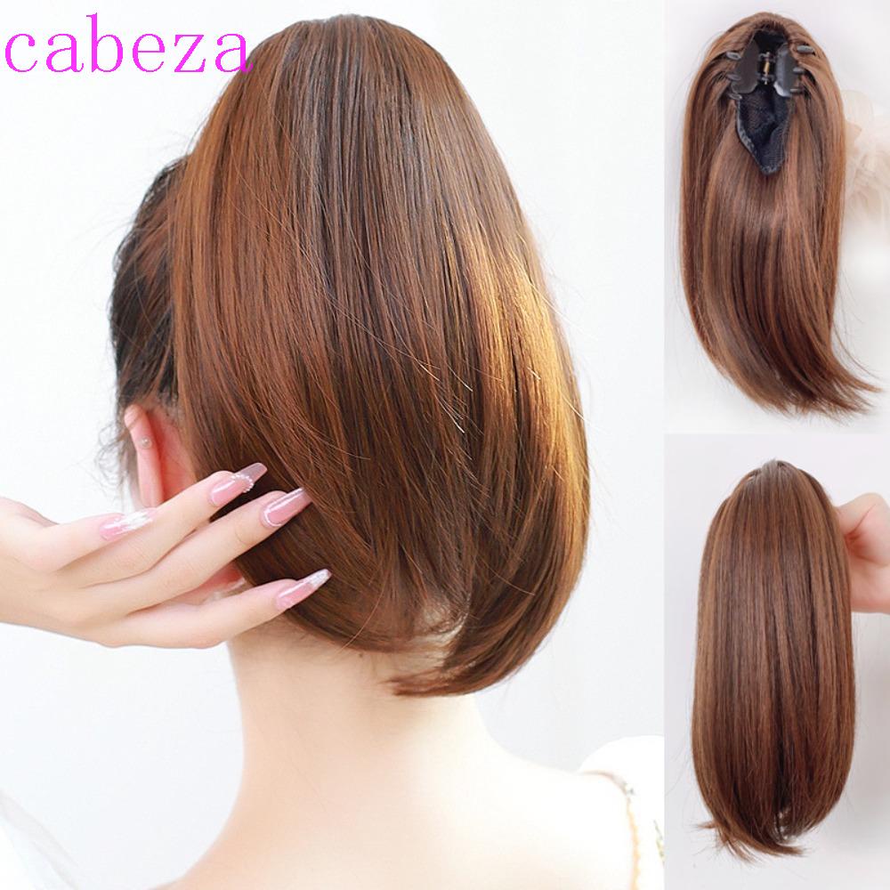 Tóc Giả Ngắn Thẳng Màu Đen Bằng Sợi Tổng Hợp Dành Cho Nữ