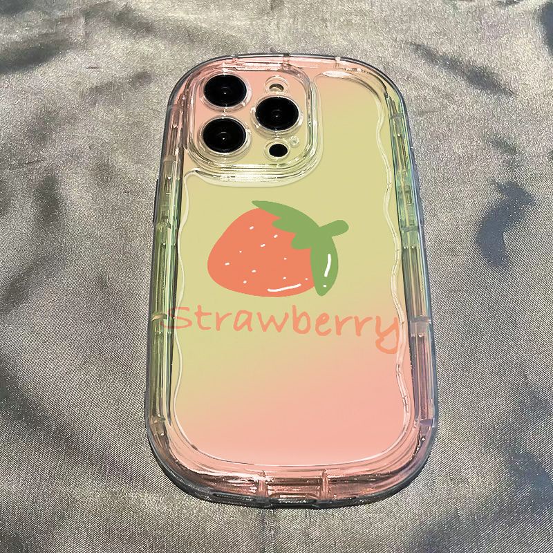 ✅Ốp Điện Thoại Mềm Trong Suốt Chống Sốc / Chống Nhòe In Hình Quả Dâu Cho Iphone Xs 14 8p 11 / 12promax13 / xr7