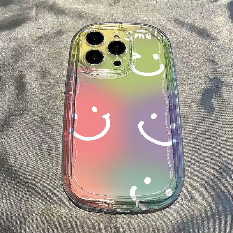 ✅Ốp Điện Thoại Mềm Chống Sốc Màu Trong Suốt Hình Mặt Cười Cho Iphone 11 14 Promax 8P 13 Xr Xs127