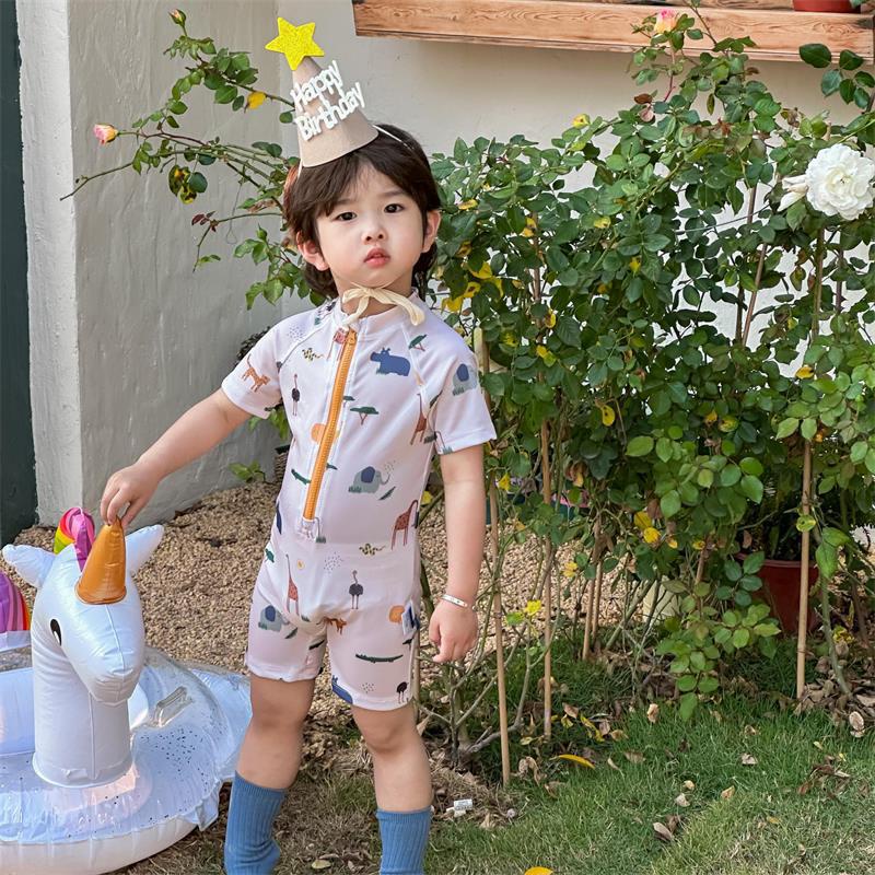 Bộ Đồ Bơi Liền Thân Chống Nắng Nhanh Khô In Họa Tiết Động Vật Hoạt Hình Đáng Yêu Cho Bé 90-140cm