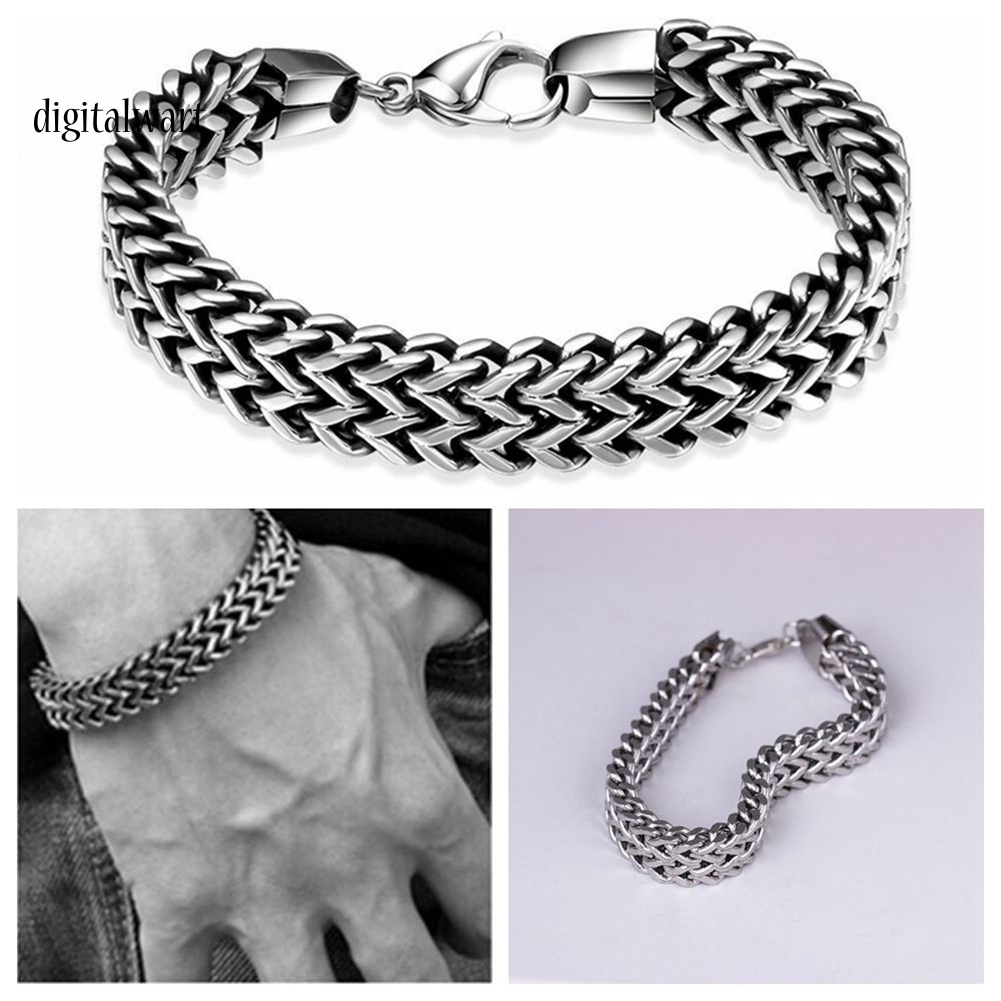 Kỹ Thuật Số| Vòng Tay Dây Xích Bằng Thép Không Gỉ Thiết Kế Đơn Giản Cho Nam