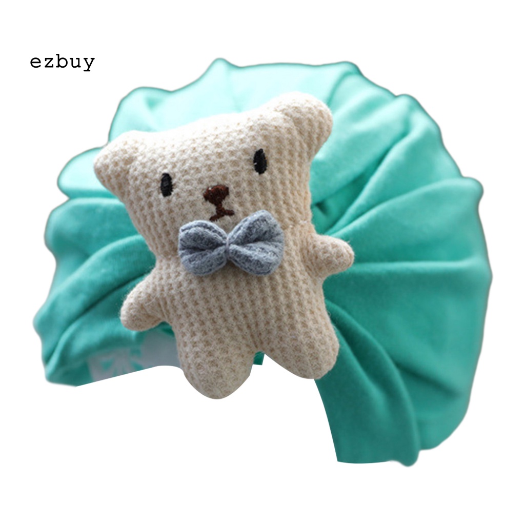 Mũ Cotton Trùm Đầu Co Giãn Thoải Mái In Hình Gấu Hoạt Hình Cho Bé Sơ Sinh