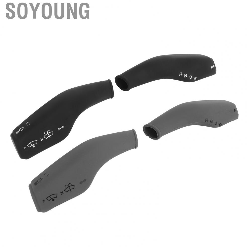 Soyoung Wiper Lever Cover  Stylish Decoration 2PCS Steering Wheel Shift Easy To Install All Inclusive Effective Protection for Car
