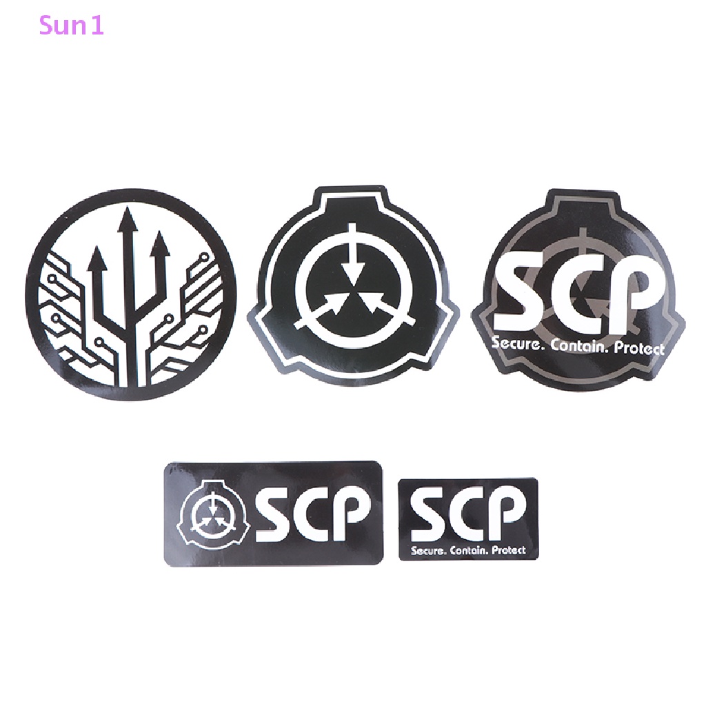 Set 5 Miếng Dán Chống Nước SCP Vinyl Trang Trí Laptop Guitar Ván Trượt Tủ Lạnh