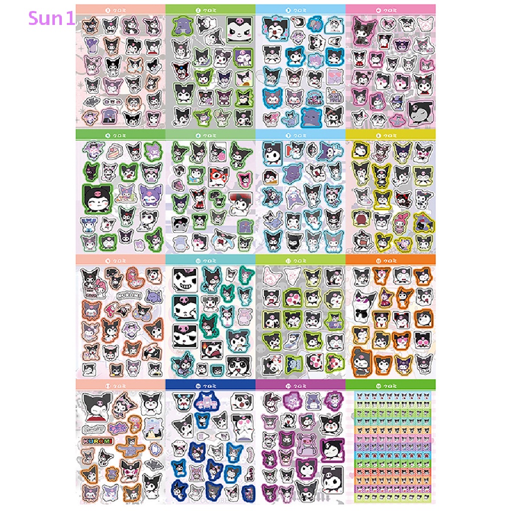 SANRIO Sun1 > 450 Miếng Dán Hoạt Hình Kuromi Melody &amp; Coogo Dễ Thương Trang Trí Điện Thoại / Sổ Tay DIY