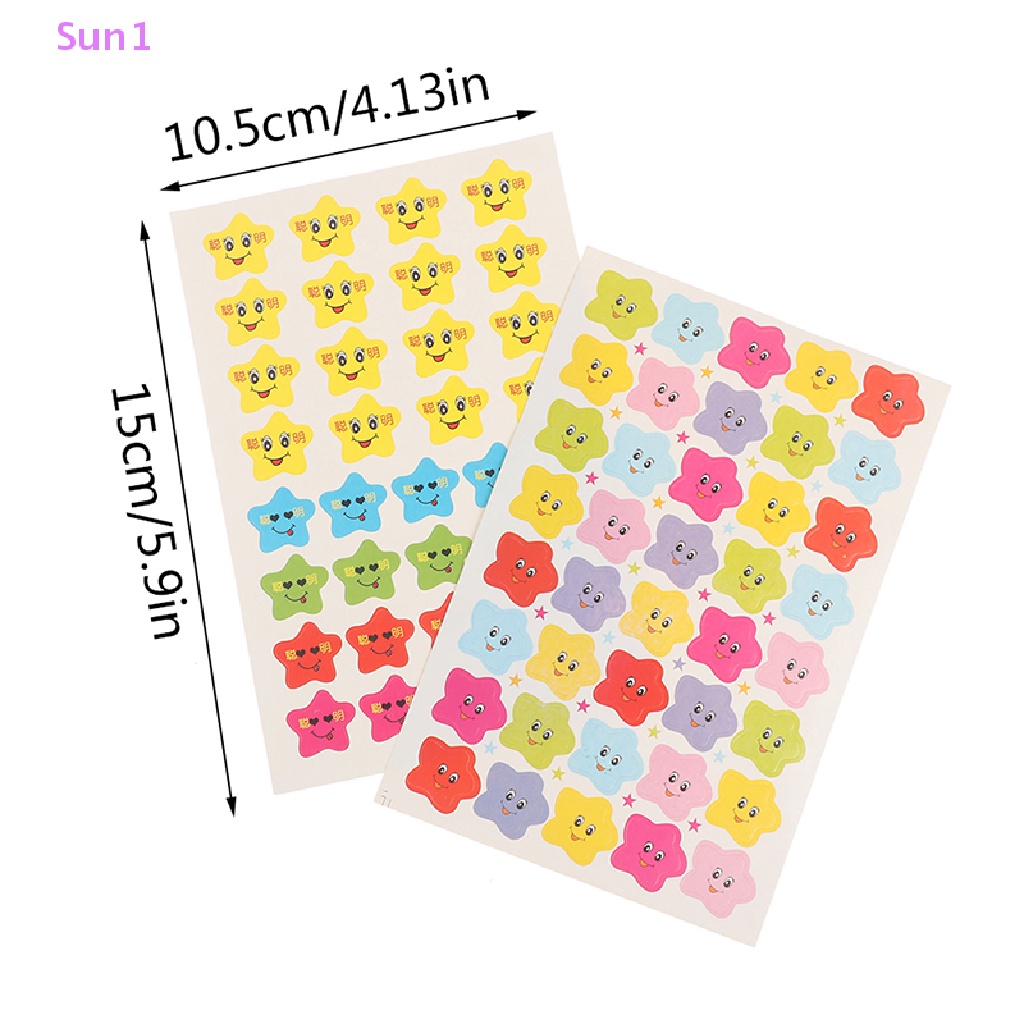 Set 400 Miếng Dán Hình Ngôi Sao Cười Dễ Thương Dùng Làm Phần Thưởng Cho Bé