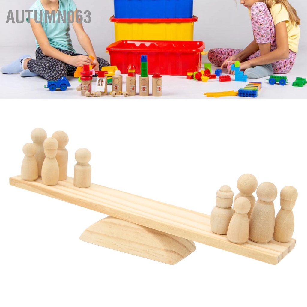 Autumn063 Đồ Chơi Đếm Cân Bằng Gỗ Tự Làm Cho Búp Bê Chưa Hoàn Thành Với Sắc Tố 8 Màu Trẻ Em