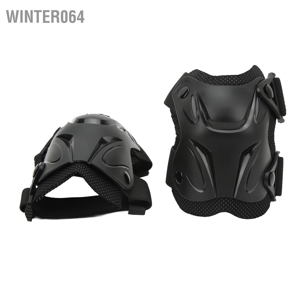 Winter064 Miếng Đệm Đầu Gối Khuỷu Tay Cận Vệ Có Thể Điều Chỉnh Chống Va Đập Tiện Dụng Ngoài Trời Đồ Dùng An Toàn Cho Đi Xe Đạp Đen Free Size