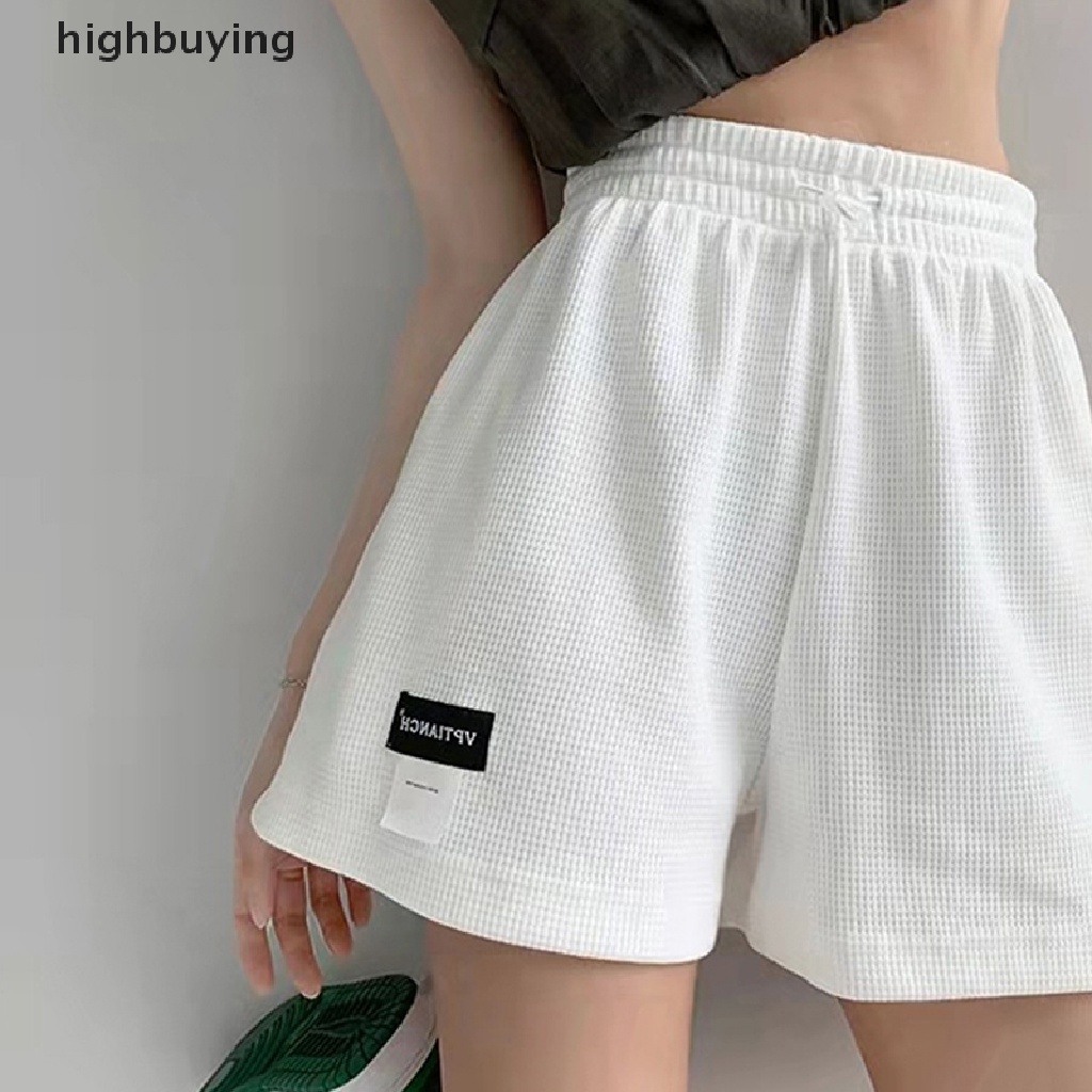 Hbvn Belle Quần Short Dệt Kim Ống Rộng Lưng Cao Phong Cách Harajuku Đi Xe Đạp Giản Dị Mùa Hè Cho Nữ Cortos De Mujer Modish
