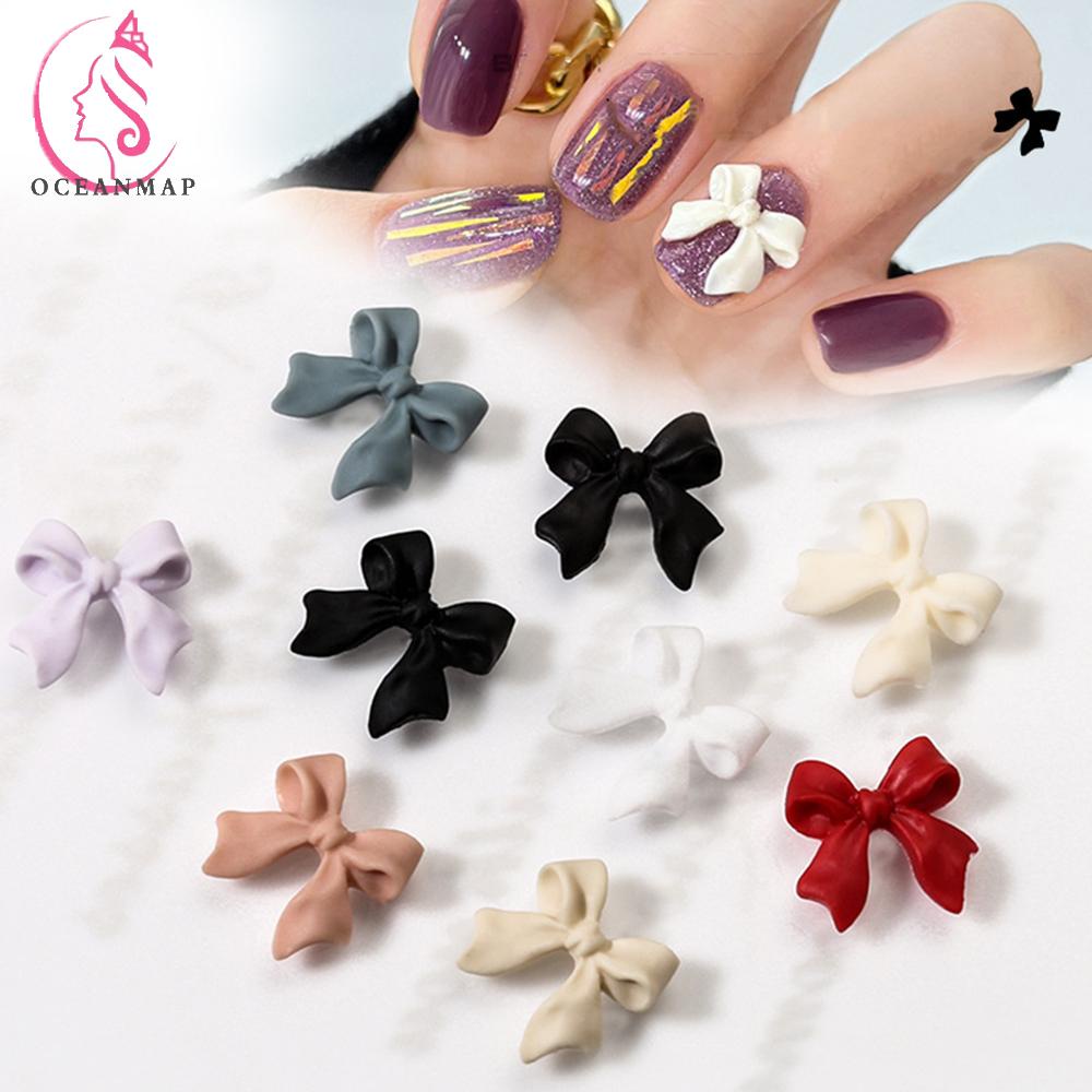 [Hàng mới về] Set 10 nơ 3D xinh xắn dùng trang trí móng tay nghệ thuật