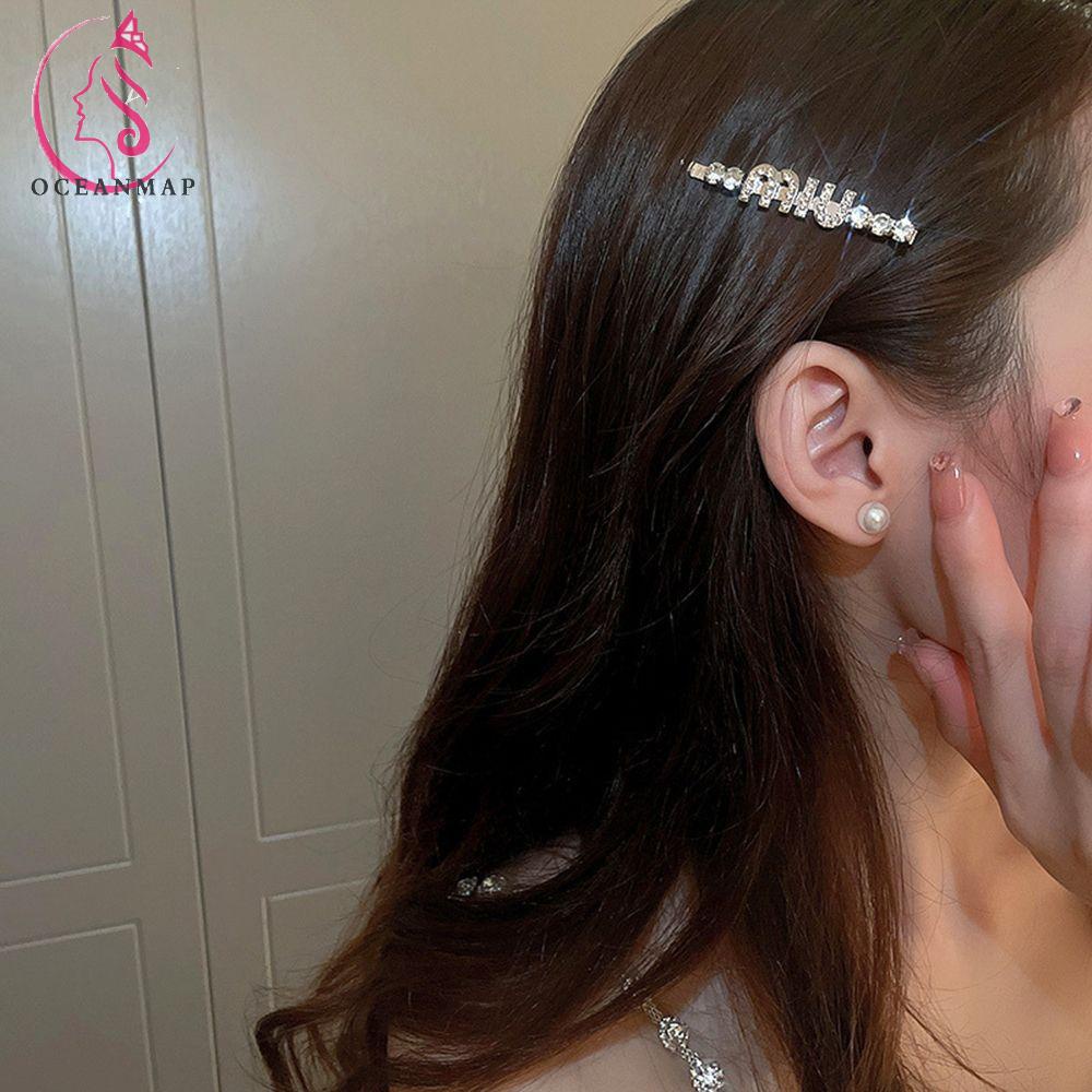 Cài Tóc Đính Kim Cương Giả In Chữ Đơn Giản Thời Trang Cho Nữ