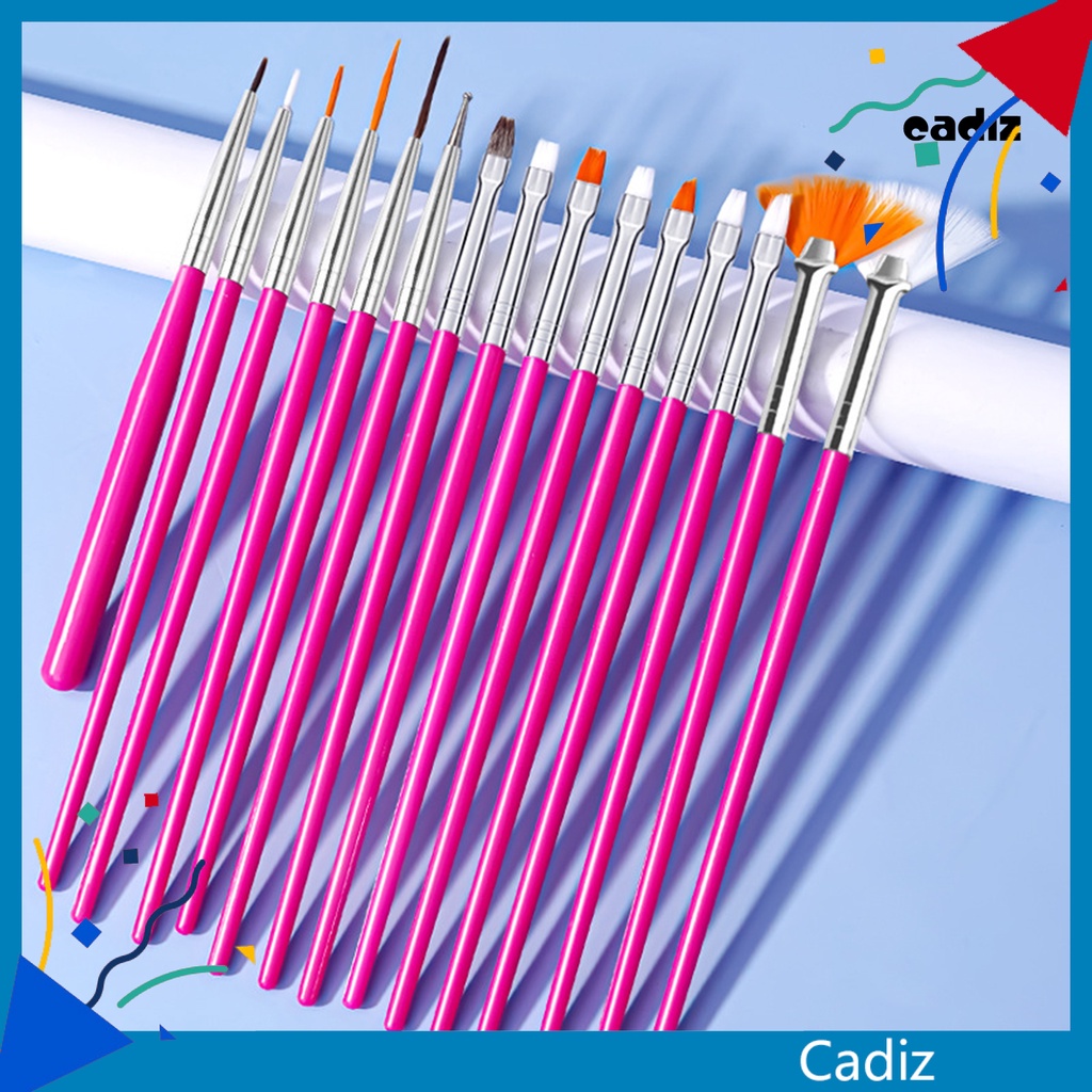 Bộ 15 Cọ Vẽ Móng Tay Ngòi Mảnh Đầu Cọ Mềm Không Phai Màu Hiệu Ứng Gradient DIY