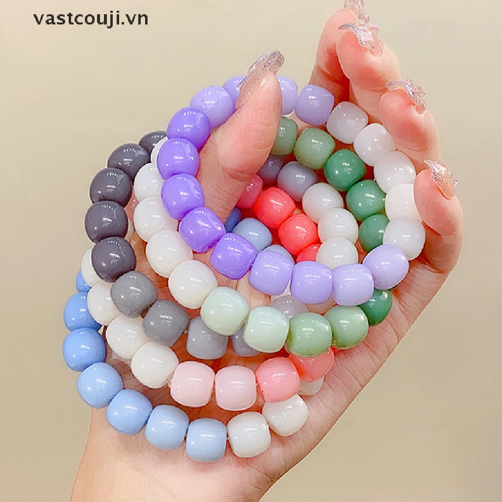 Vòng Tay Hạt Nhựa Acrylic Màu Gradient Dễ Thương Cho Nữ