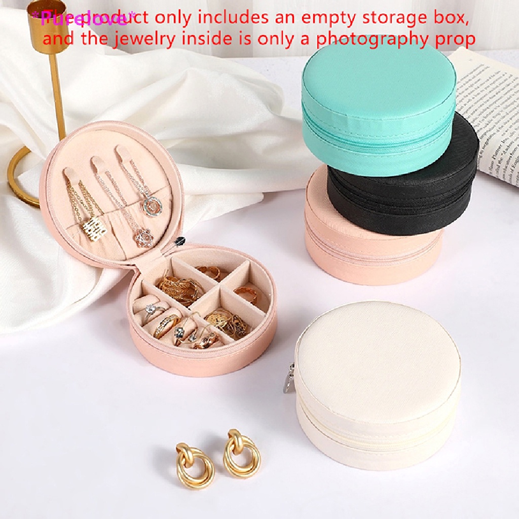 1 Hộp Đựng Trang Sức Hình Tròn Có Khóa Kéo Tiện Dụng Mới