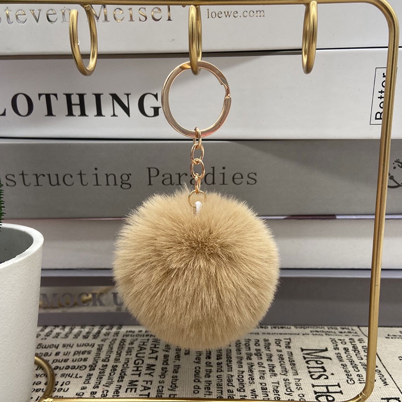 Móc Khóa Banh Lông Thỏ Xinh Xắn Đáng Yêu