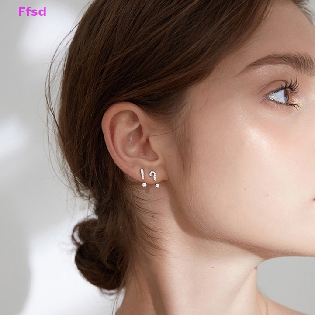 {Ffsd} Bông Tai Đính Đá Pha Lê Thời Trang Hàn Quốc Dành Cho Nữ Màu Bạc Làm Quà Tặng Đám Cưới