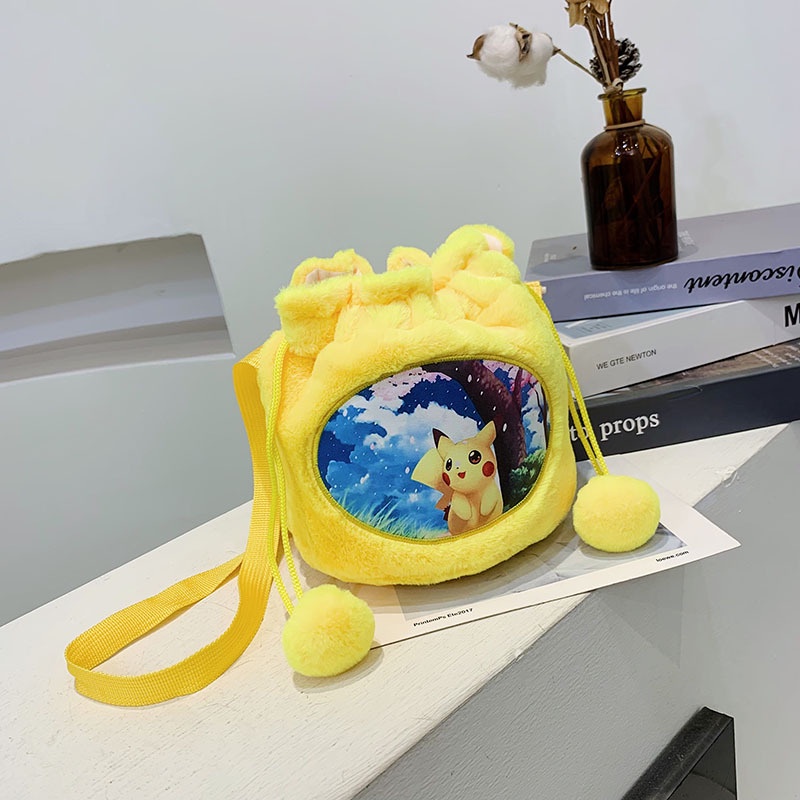 Túi Dây Rút Đeo Chéo Hình Cinnamoroll Hoạt Hình Đáng Yêu Cho Trẻ Em