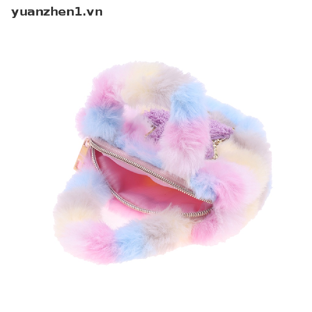 Ví Đựng Tiền Xu / Tai Nghe Mini Bằng Lông Nhung Dễ Thương Xinh Xắn