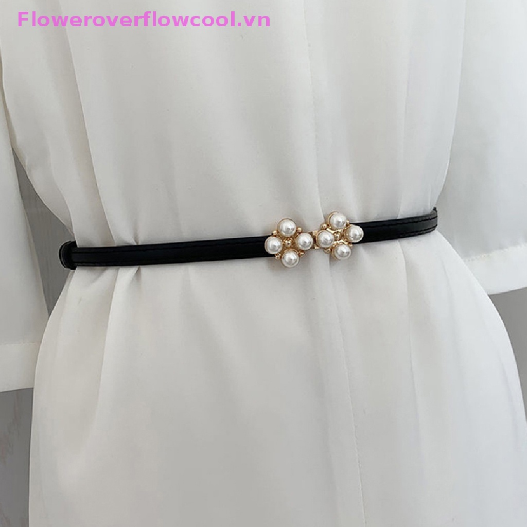 Thắt Lưng Mỏng Đính Ngọc Trai Thời Trang Cho Nữ