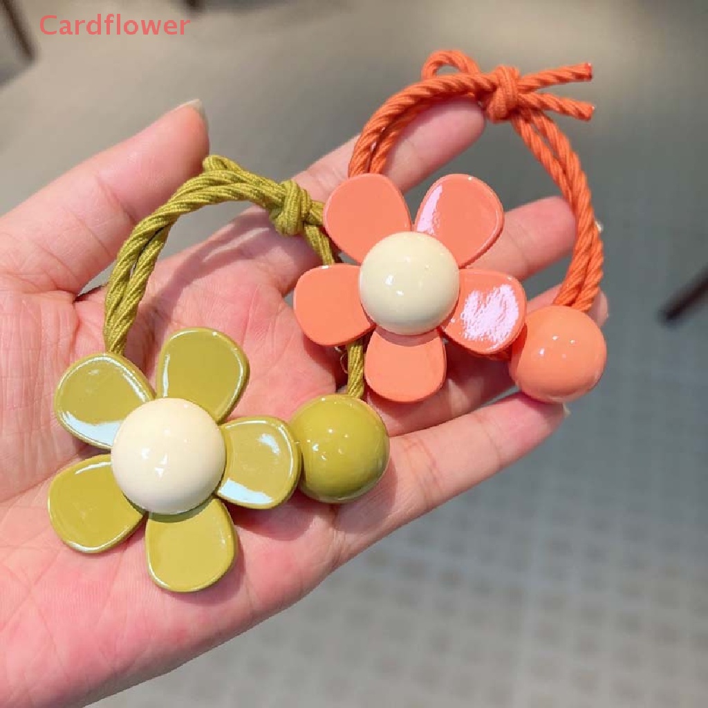 Dây Cột Tóc Co Giãn Đính Hoa Màu Kẹo Dễ Thương Cho Bé Gái