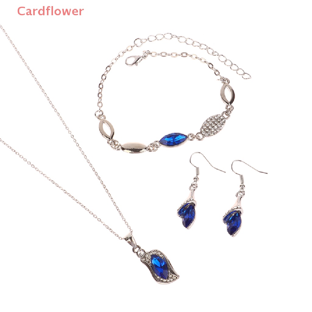 Bộ Trang Sức Màu Bạc / Vàng Đính Pha Lê Sang Trọng Cho Nữ