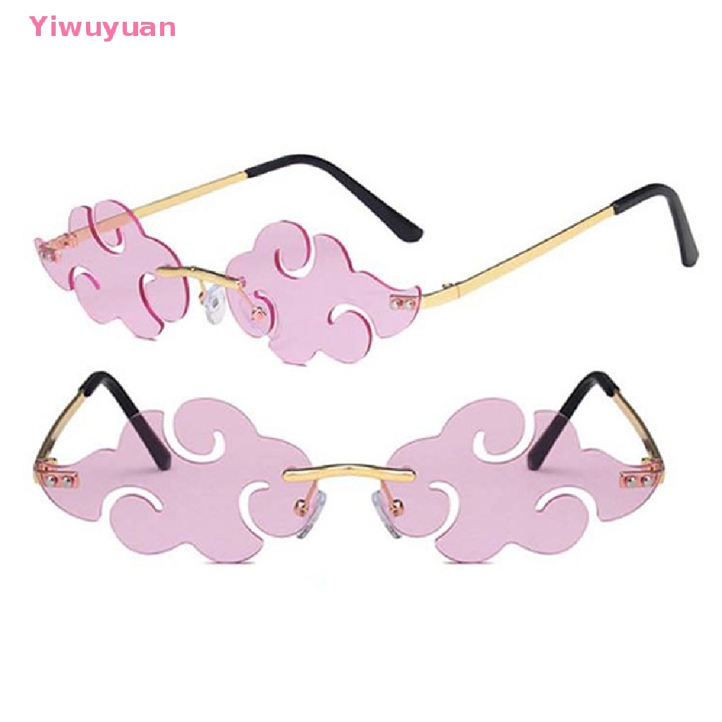 1 Kính Mát Hóa Trang Không Gọng Hình Đám Mây Đỏ Mới