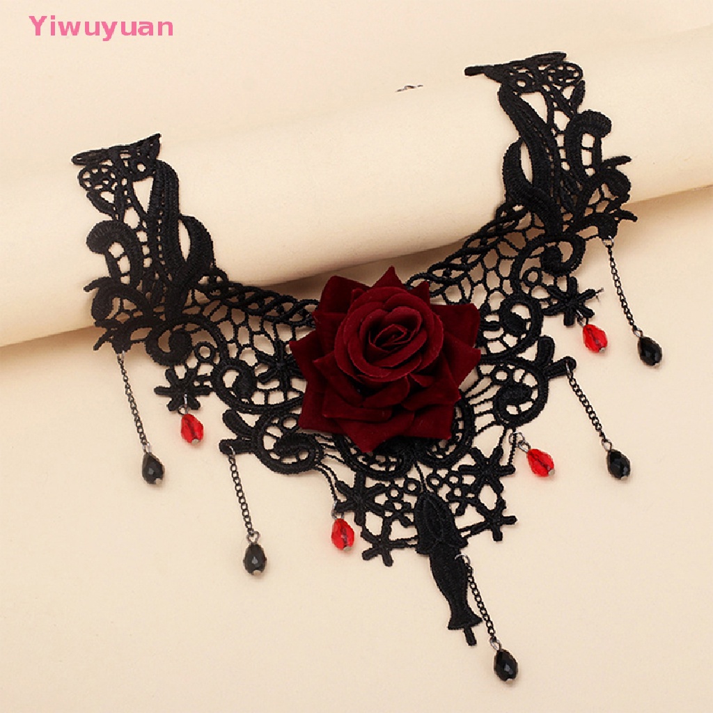 Vòng Cổ Choker Phối Ren Hoa Phong Cách Gothic Thời Trang Mới
