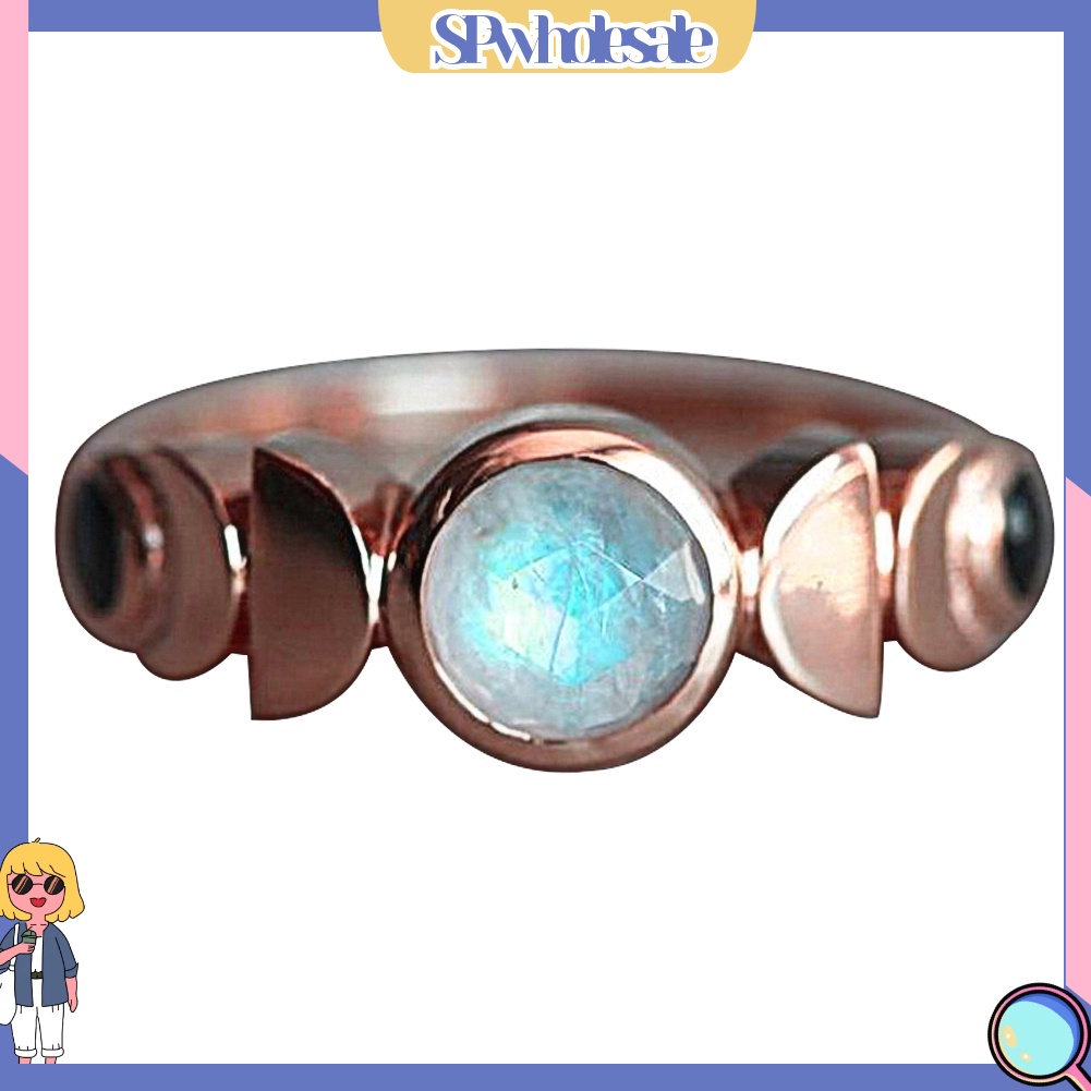 &lt;SPwholesale&gt; Nhẫn Đeo Tay Họa Tiết Mặt Trăng Khuyết Phong Cách Vintage Cho Nữ