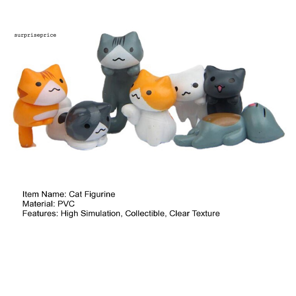 Bộ 6 Đồ trang trí Mèo Chống Trầy Xước Để Bàn Trang Trí